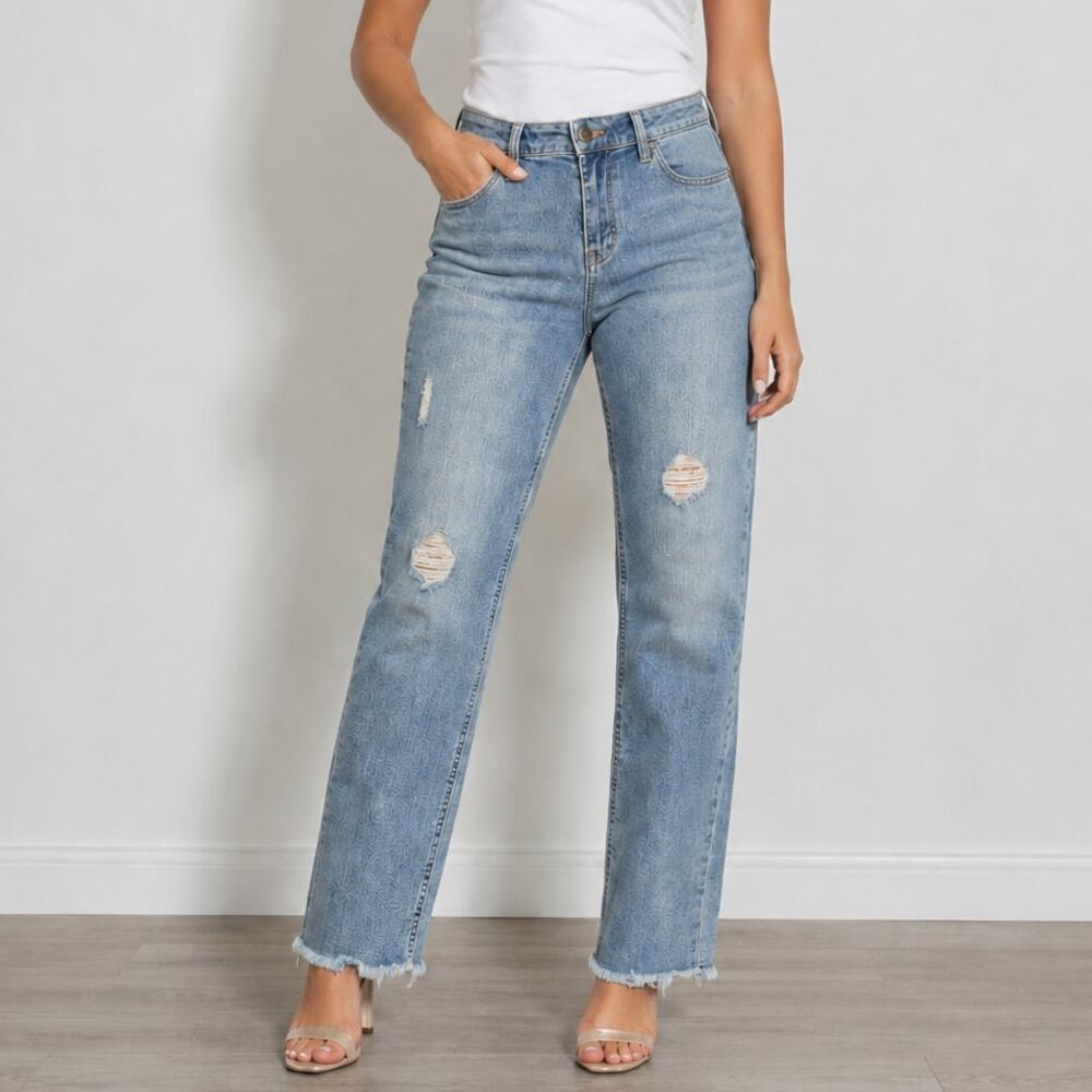 Buffalo David Bitton Jess Womens 8 Skinny Jeans Distressed Medium Wash Stretch